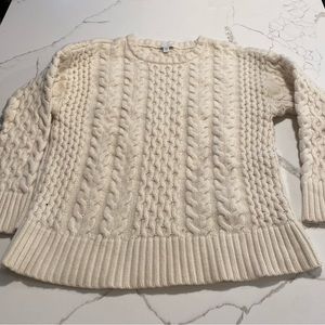 J. Jill cable knit wool blend fisherman sweater